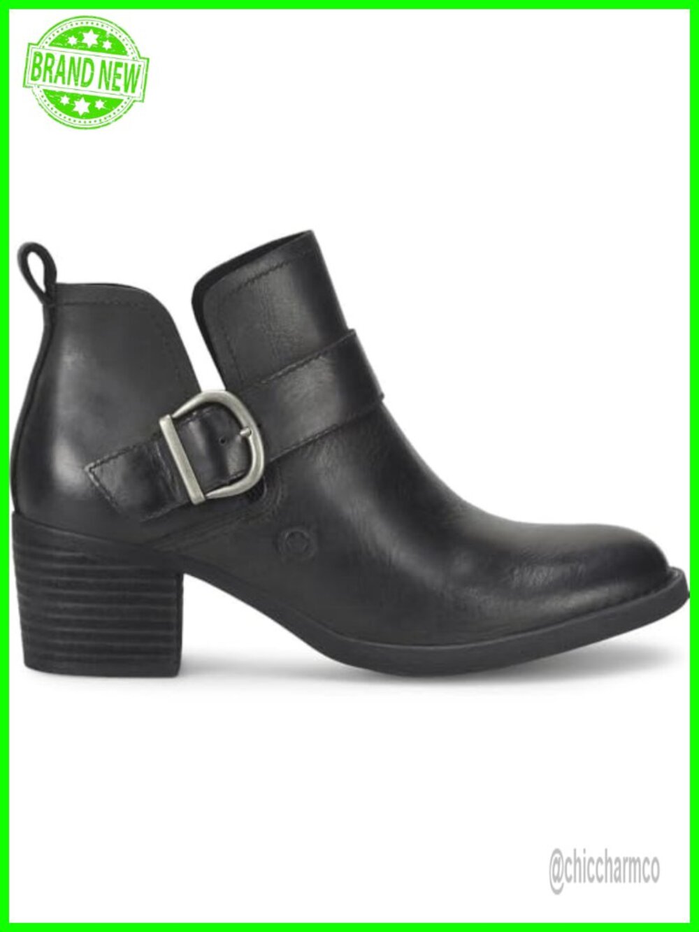 Italian Leather Ankle Booties Block Heel Cushioned Casual